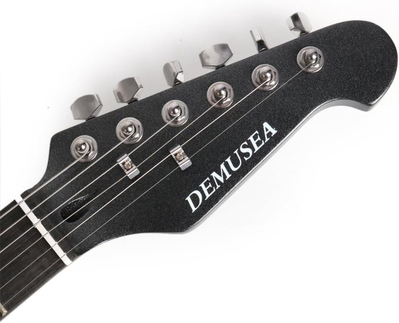 demusea DST-30 Full Size Electric Guitar Beginner Starter Practice With Gig bag And Strap (DST-30, Metallic Black) - Image 5